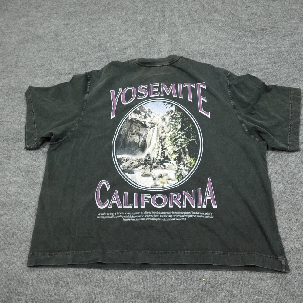 Abercrombie & Fitch Shirt Women Large Faded Black Yosemite Graphic Cropped Tee